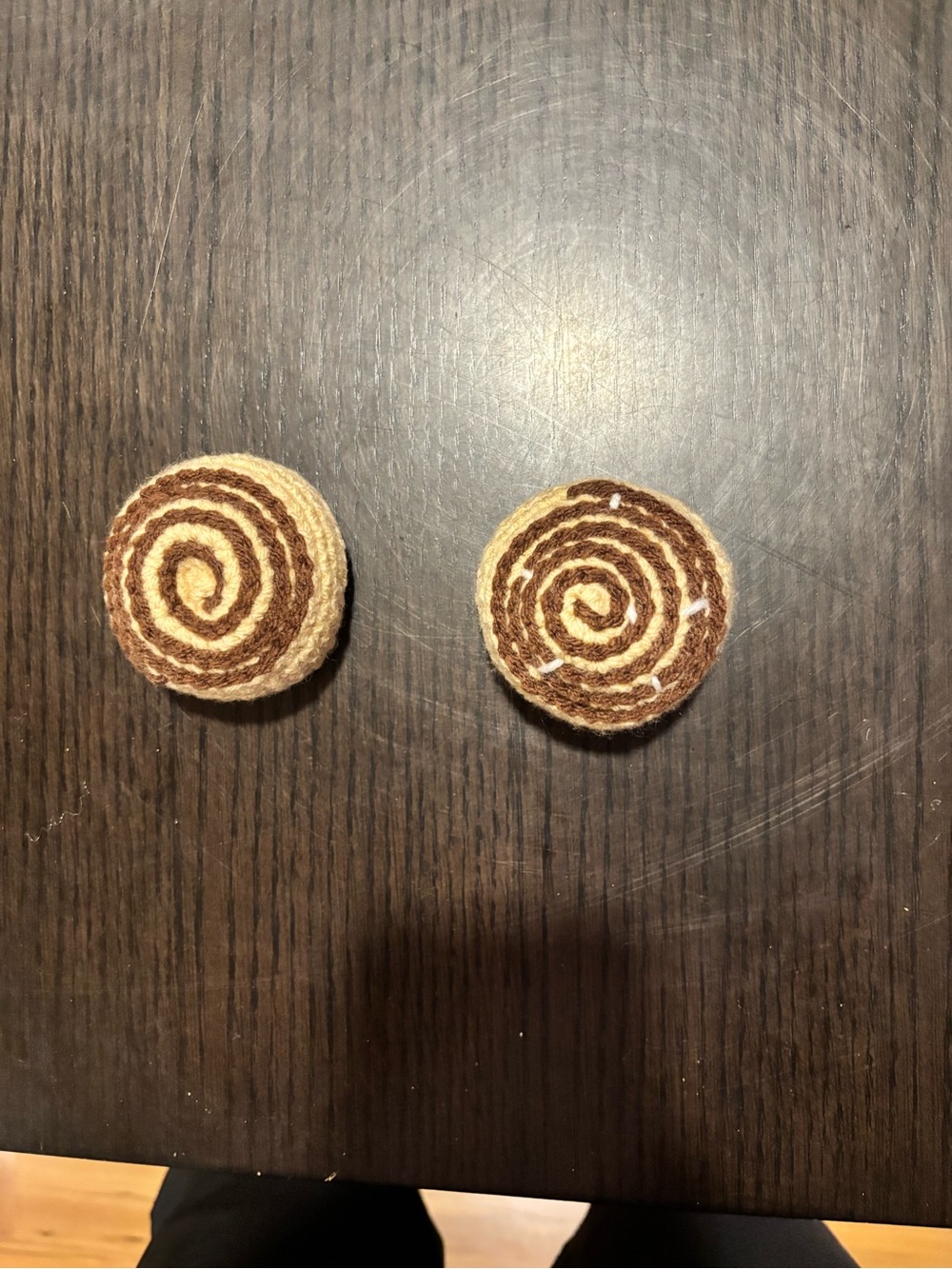 Mini crochet cinnamon buns
